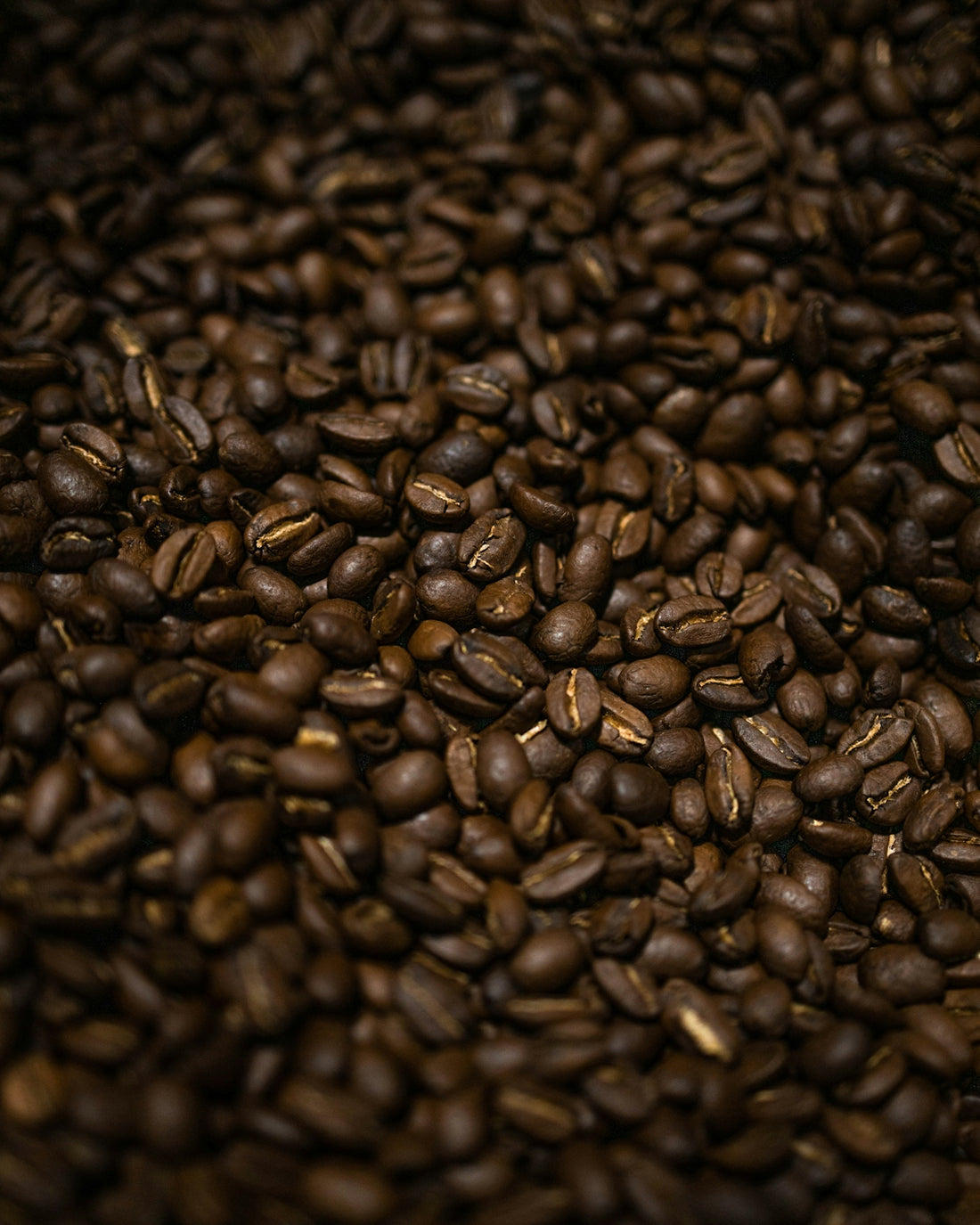 a close up of coffee beans