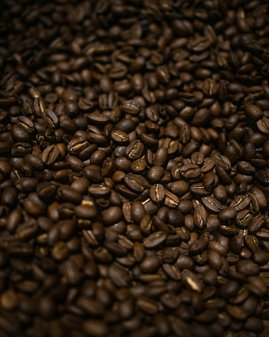 a close up of coffee beans