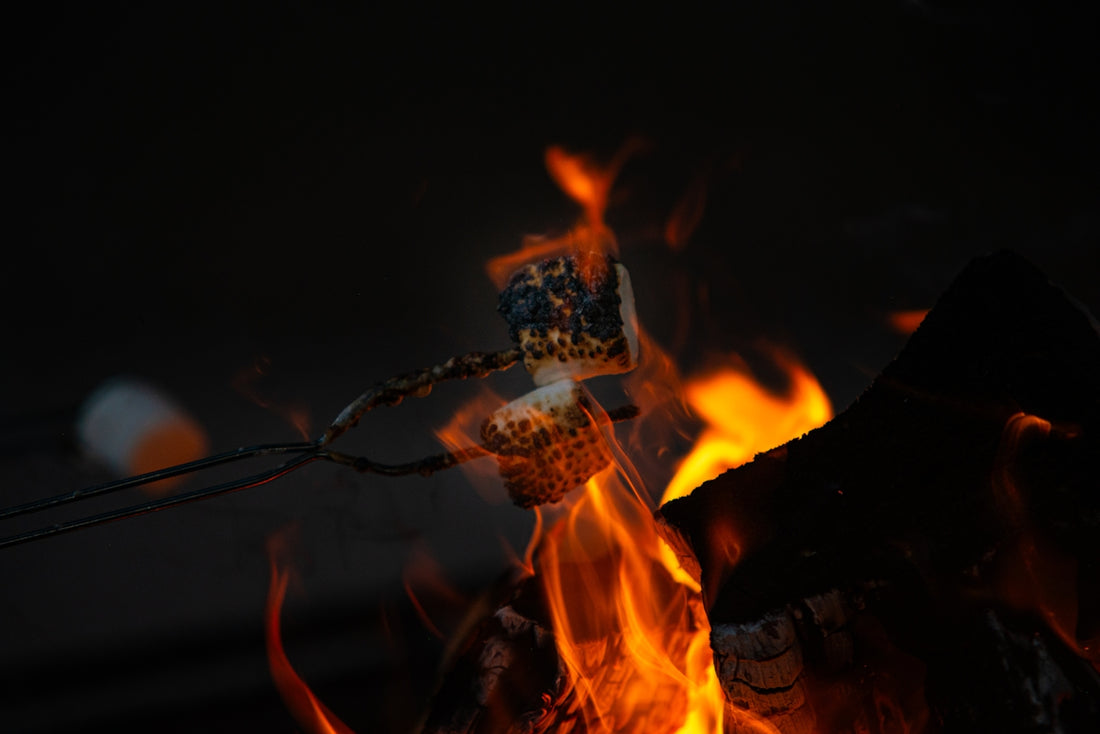 a close up of a fire in the dark