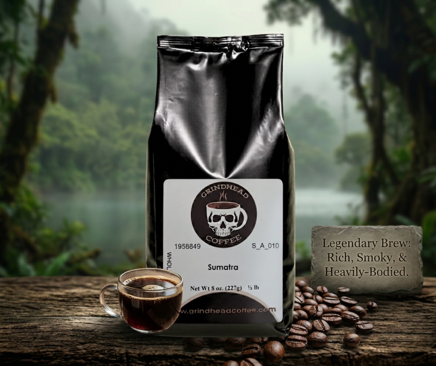 Single Origin | Sumatra Black Satin – Dark Roast Coffee Beans – Whole Beans / Ground