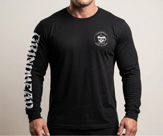 Long Sleeve Logo Tee – Premium Cotton, Bold Sleeve Graphic & Chest Logo