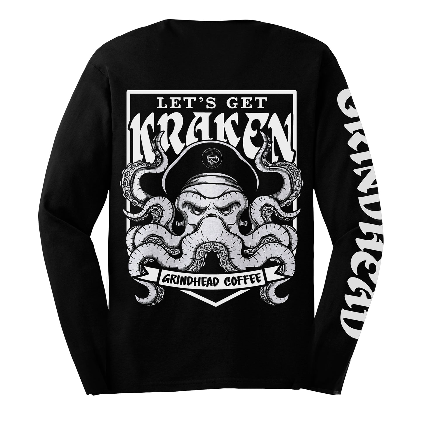 Tee - LS - White Kraken