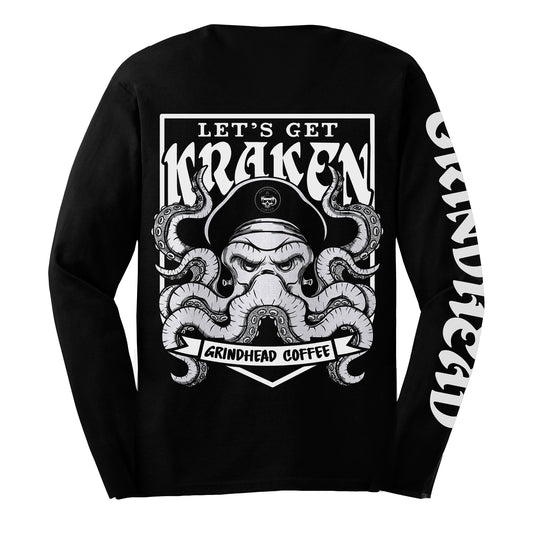 Tee - LS - White Kraken
