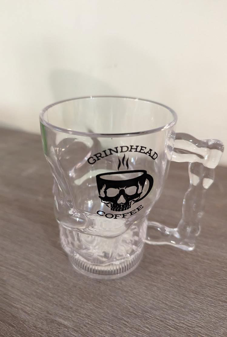 Grindheadcoffee Clear Glow Skull Mug