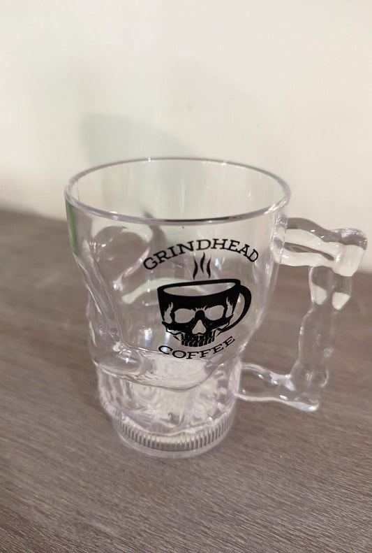 Grindheadcoffee Clear Glow Skull Mug