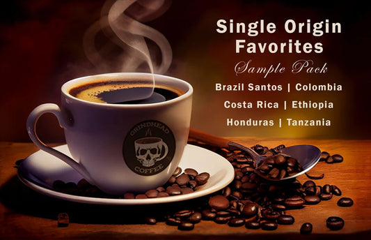 Coffee Sampler - 6- 1/2 lb bags- House -Columbia Supreme - Sumatra Black - Brazil Santos - Espresso Verdi